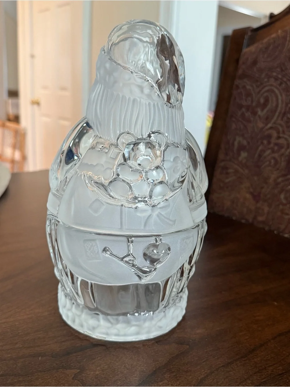 Vintage Gorham Holiday Traditions Santa Treat Jar Crystal Made In Germany